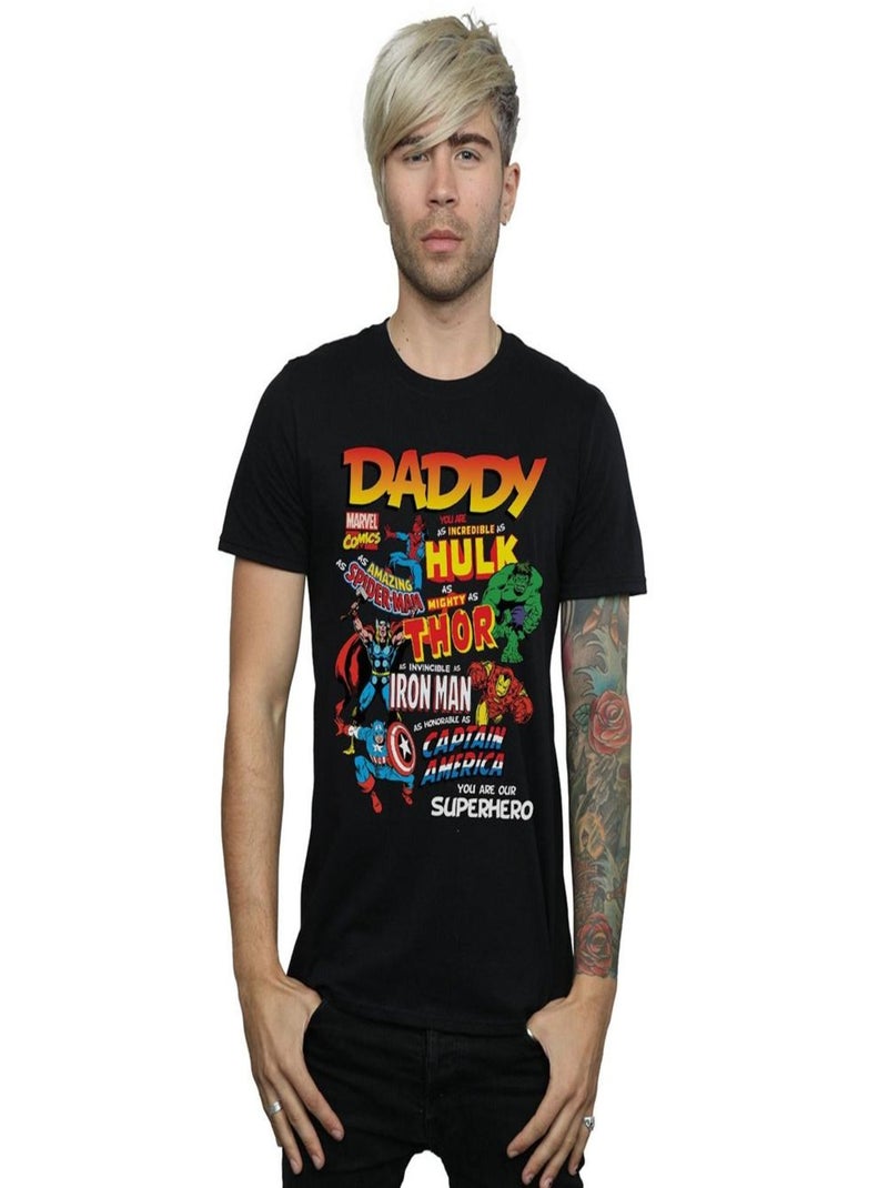 Marvel - T-shirt OUR DAD SLà-HautERHERO Noir - Kiabi