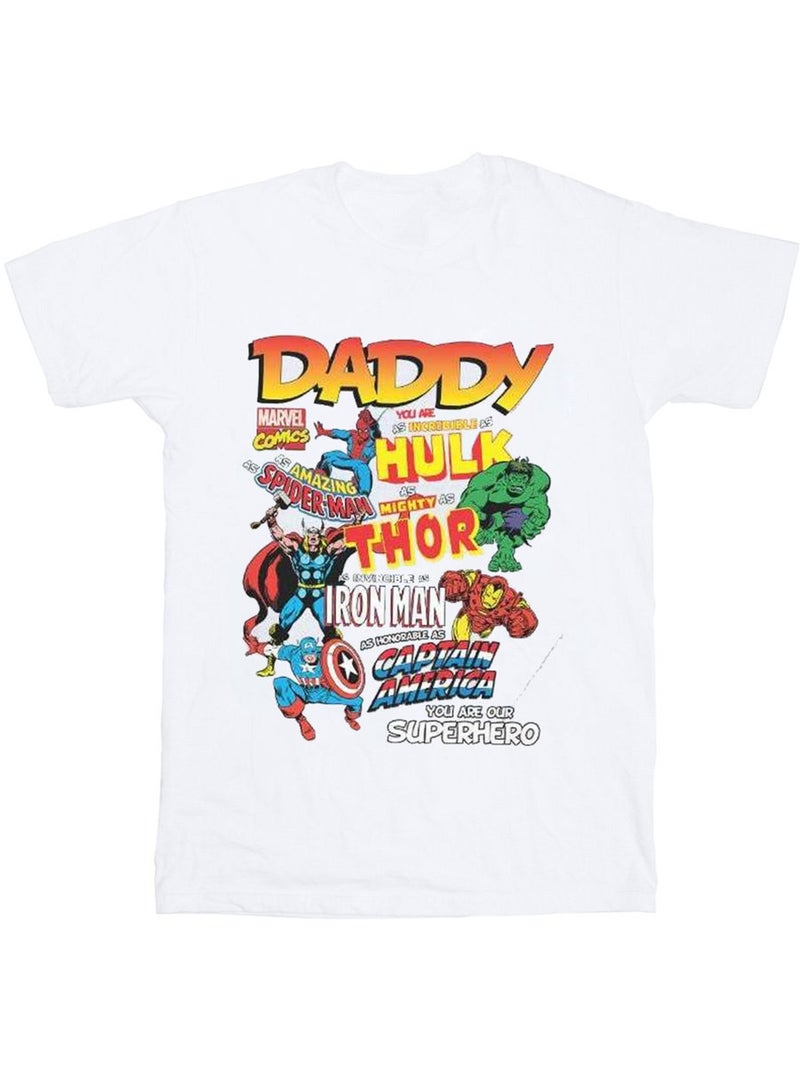 Marvel - T-shirt OUR DAD SUPERHERO Blanc - Kiabi
