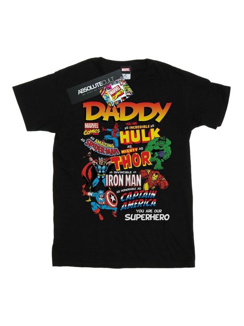 Marvel - T-shirt OUR DAD SUPERHERO Noir - Kiabi