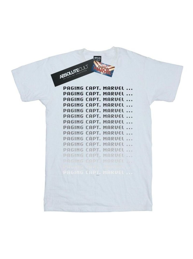 Marvel - T-shirt PAGING CAPTAIN MARVEL Blanc - Kiabi