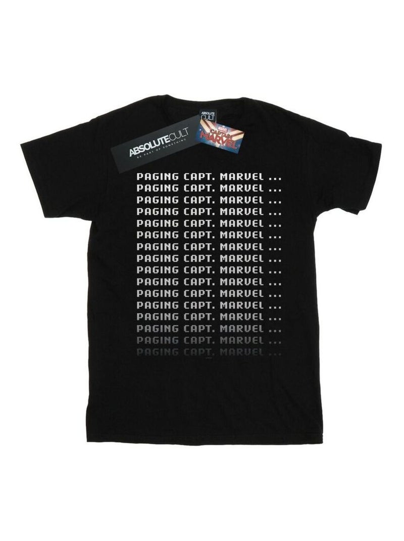 Marvel - T-shirt PAGING CAPTAIN MARVEL Noir - Kiabi