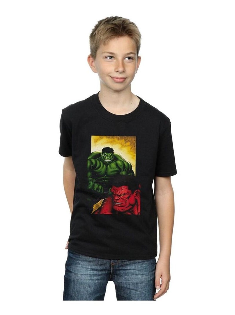Marvel - T-shirt RED VS GREEN Noir - Kiabi