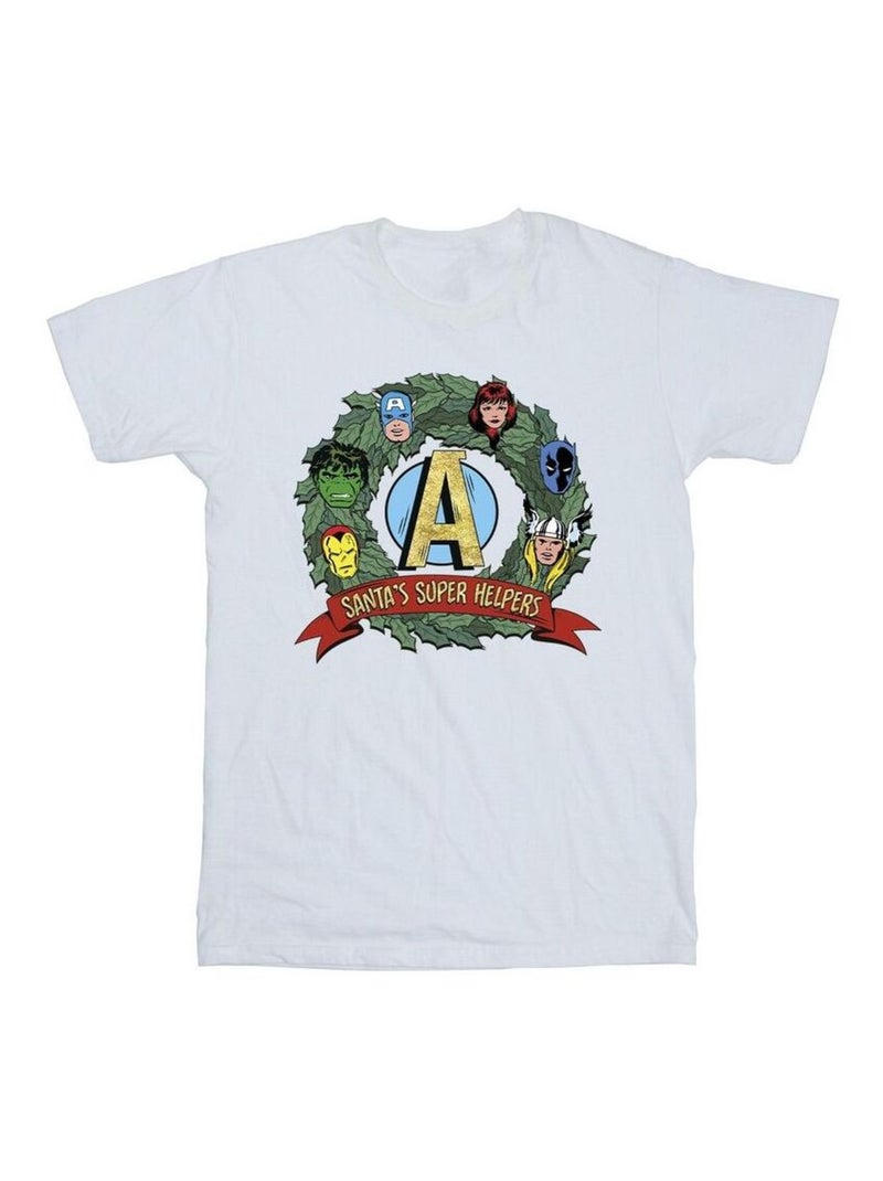 Marvel - T-shirt SANTA'S SUPER HELPERS Blanc - Kiabi