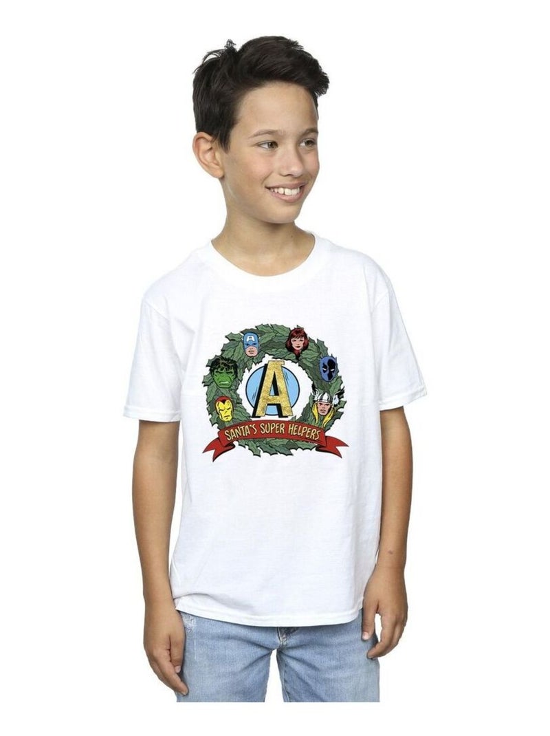 Marvel - T-shirt SANTA'S SUPER HELPERS Blanc - Kiabi