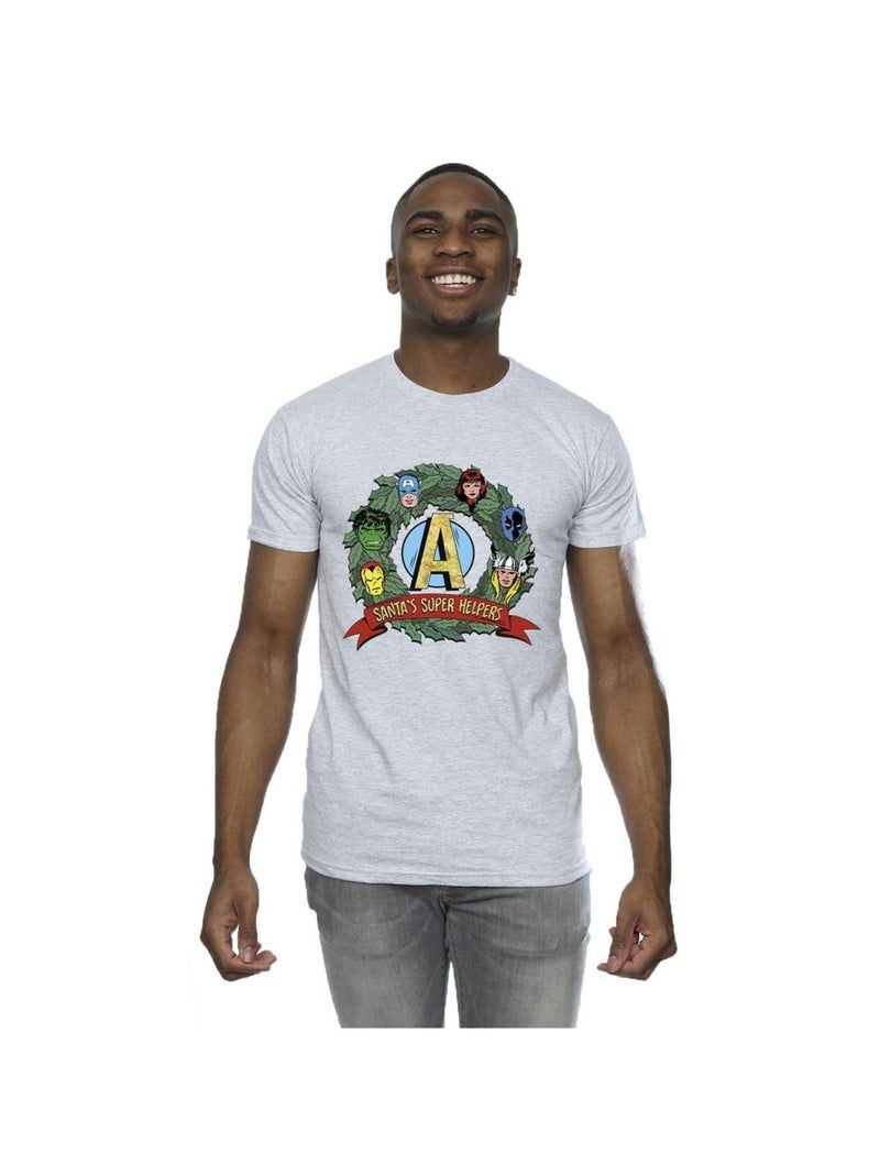 Marvel - T-shirt SANTA'S SUPER HELPERS Gris chiné - Kiabi