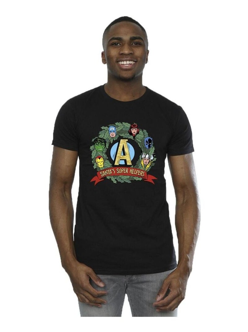 Marvel - T-shirt SANTA'S SUPER HELPERS Noir - Kiabi