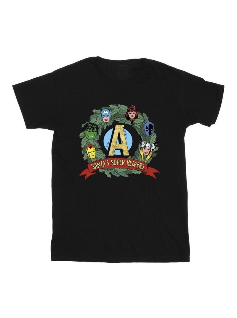 Marvel - T-shirt SANTA'S SUPER HELPERS Noir - Kiabi