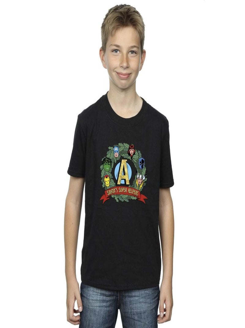 Marvel - T-shirt SANTA'S SUPER HELPERS Noir - Kiabi