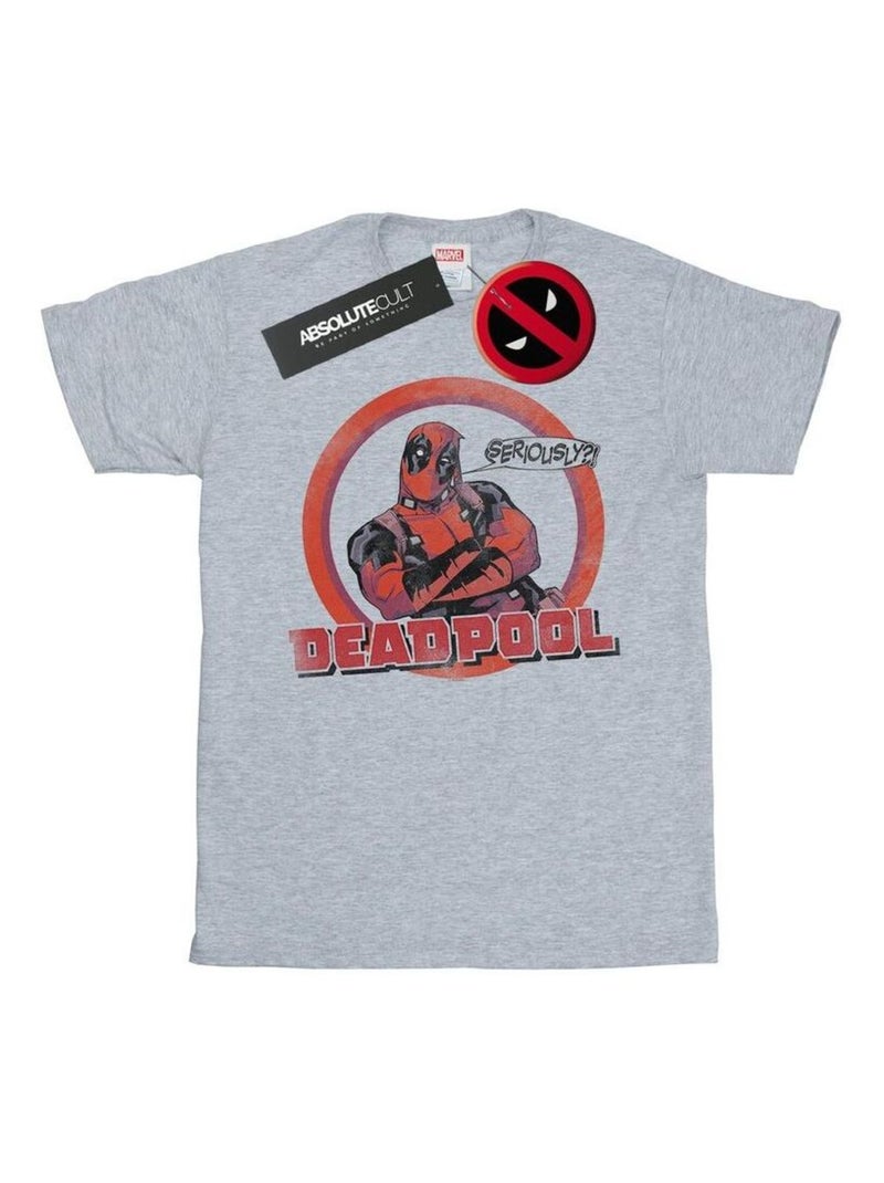 Marvel - T-shirt SERIOUSLY Gris chiné - Kiabi