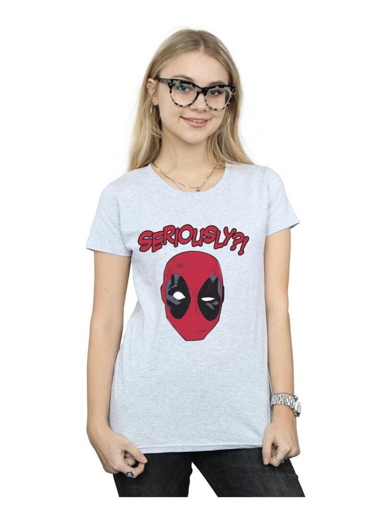 Marvel - T-shirt SERIOUSLY Gris chiné - Kiabi