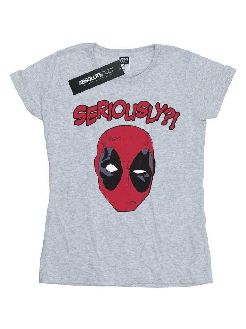 Marvel - T-shirt SERIOUSLY Gris chiné - Kiabi