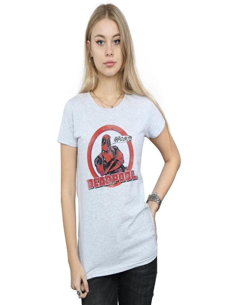 Marvel - T-shirt SERIOUSLY Gris chiné - Kiabi