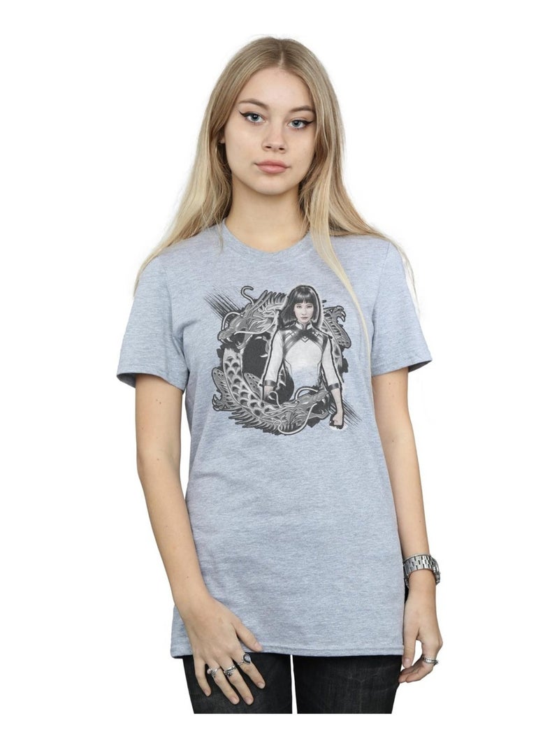 Marvel - T-shirt SHANG-CHI AND THE LEGEND OF THE TEN RINGS XIALING DRAGON Gris chiné - Kiabi
