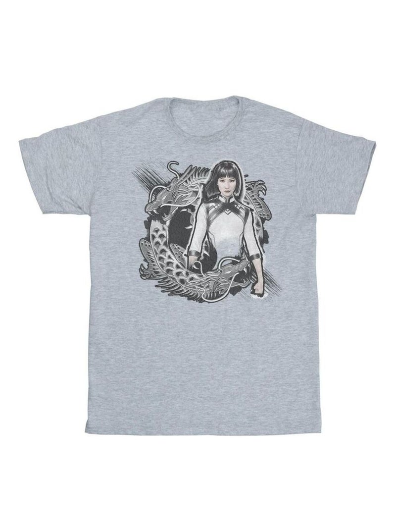 Marvel - T-shirt SHANG-CHI AND THE LEGEND OF THE TEN RINGS XIALING DRAGON Gris chiné - Kiabi