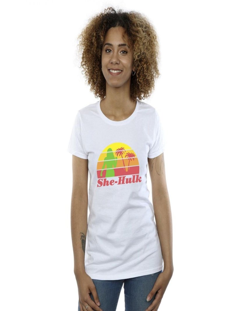 Marvel - T-shirt SHE-HULK: ATTORNEY AT LAW SUNSET FLEX Blanc - Kiabi