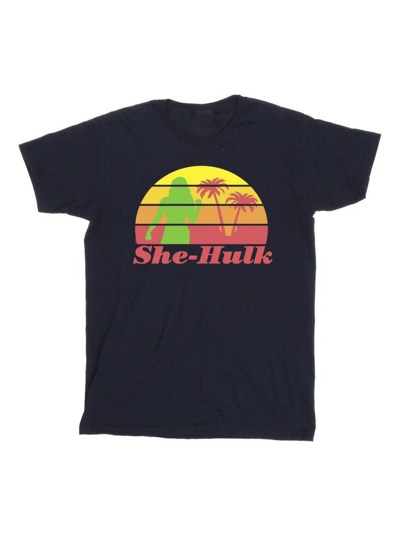 Marvel - T-shirt SHE-HULK: ATTORNEY AT LAW SUNSET FLEX Bleu marine - Kiabi