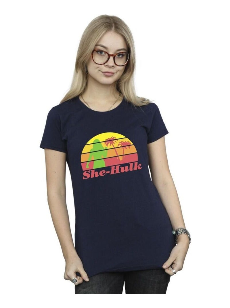 Marvel - T-shirt SHE-HULK: ATTORNEY AT LAW SUNSET FLEX Bleu marine - Kiabi