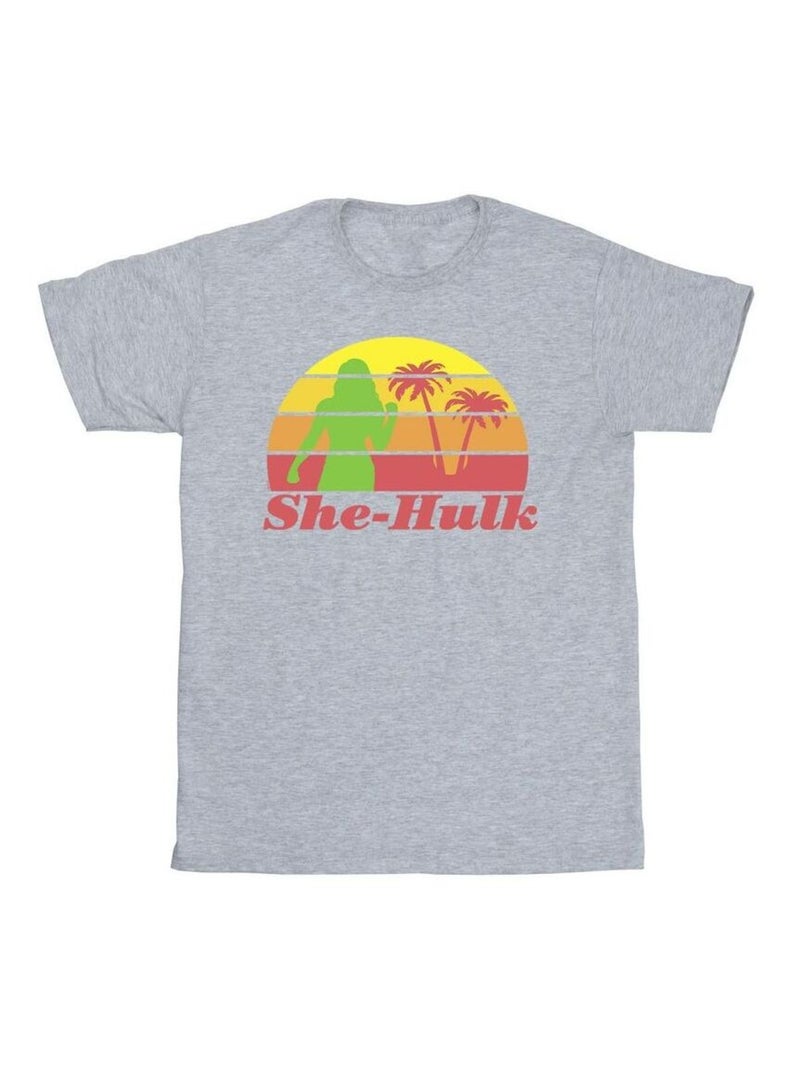 Marvel - T-shirt SHE-HULK: ATTORNEY AT LAW SUNSET FLEX Gris chiné - Kiabi