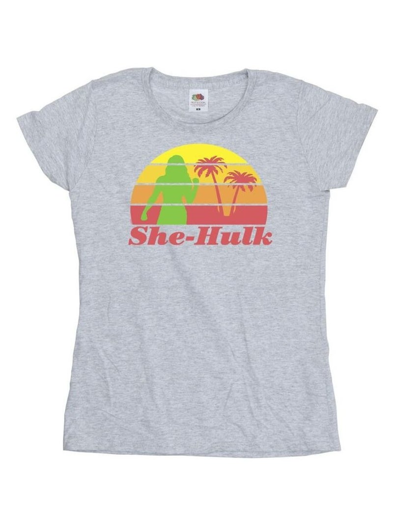 Marvel - T-shirt SHE-HULK: ATTORNEY AT LAW SUNSET FLEX Gris chiné - Kiabi