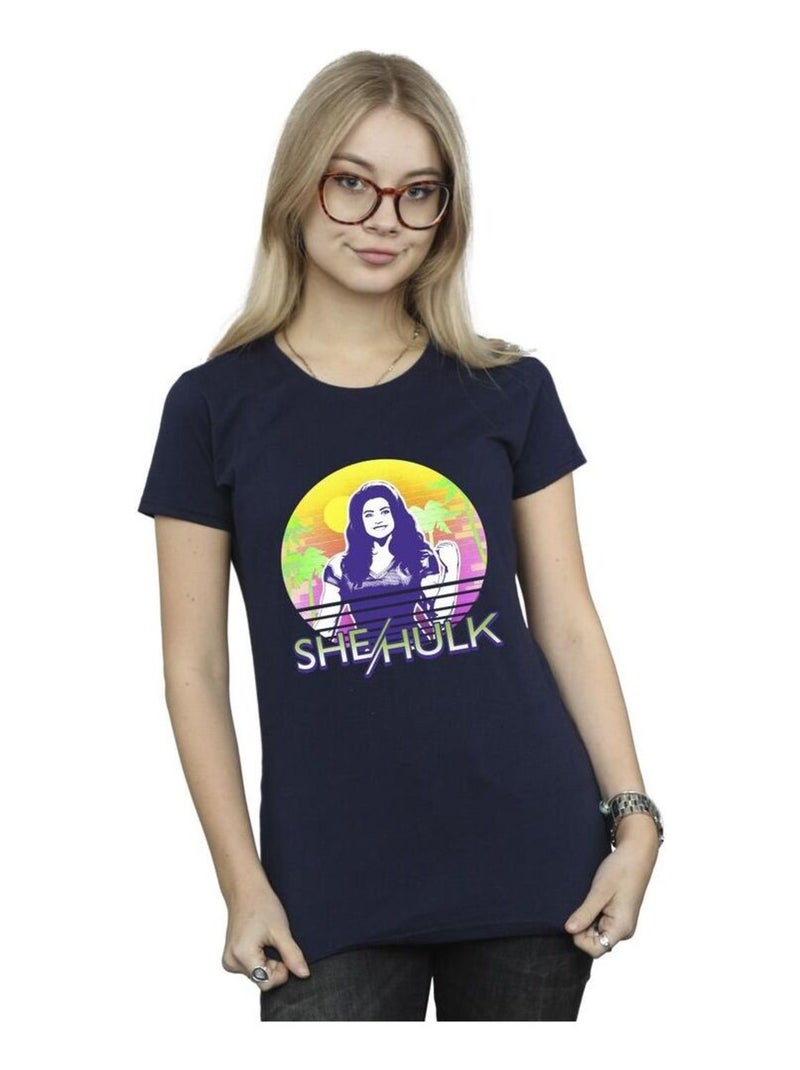 Marvel - T-shirt SHE-HULK: ATTORNEY AT LAW SUNSET SMILE Bleu marine - Kiabi