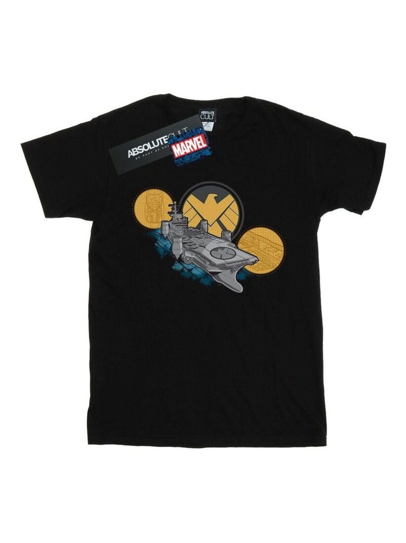 Marvel - T-shirt S.H.I.E.L.D. HELLICARRIER Noir - Kiabi
