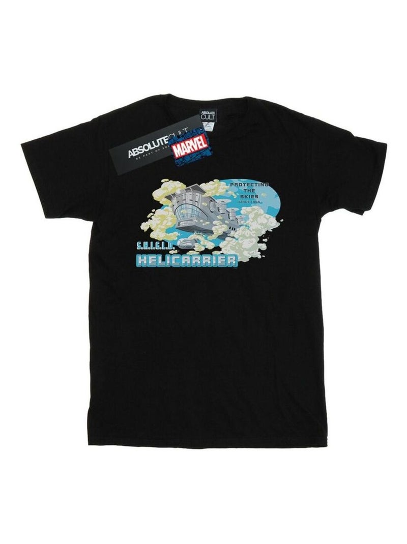 Marvel - T-shirt S.H.I.E.L.D. HELLICARRIER PROTECTING THE SKIES Noir - Kiabi