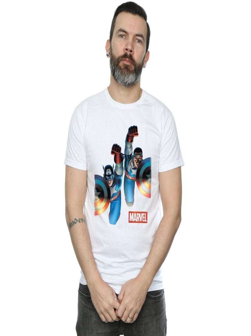 Marvel - T-shirt SIDE BY SIDE Blanc - Kiabi