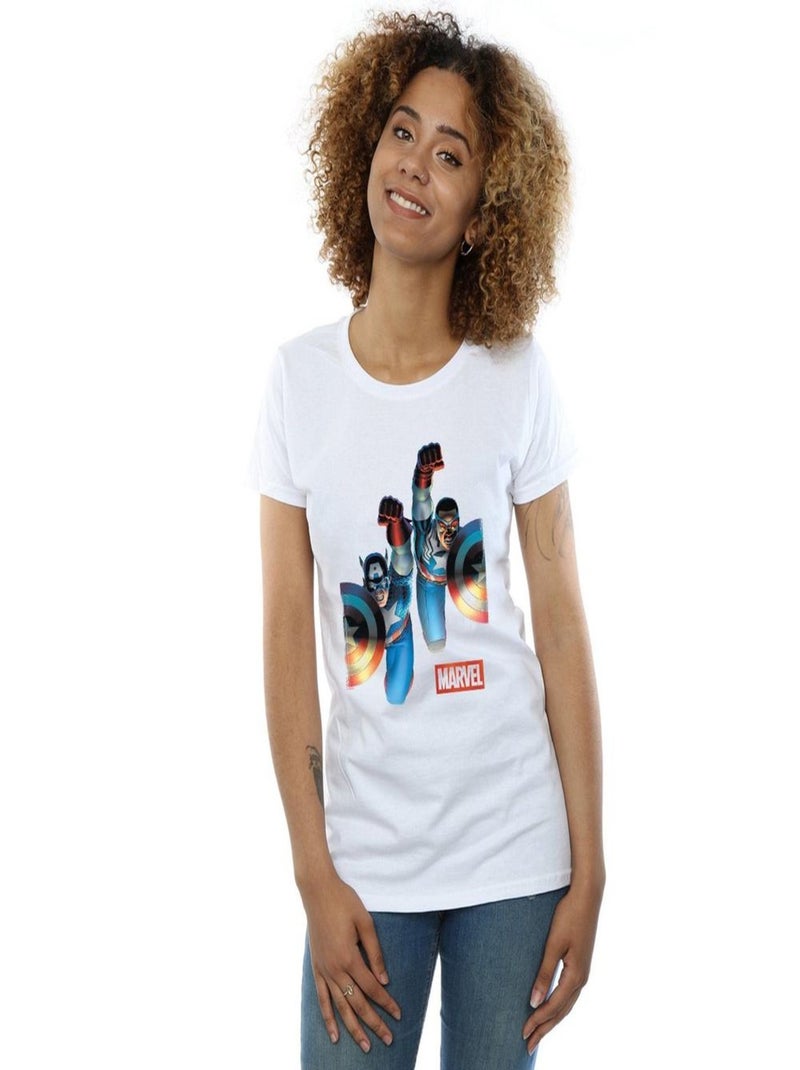 Marvel - T-shirt SIDE BY SIDE Blanc - Kiabi