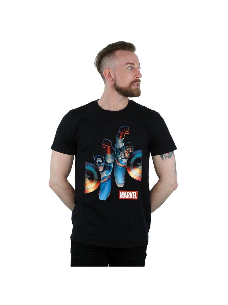 Marvel - T-shirt SIDE BY SIDE Noir - Kiabi