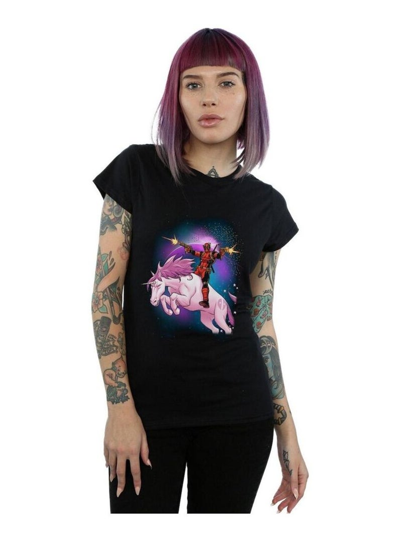 Marvel - T-shirt SPACE UNICORN Noir - Kiabi