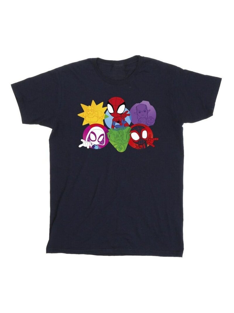 Marvel - T-shirt SPIDEY AND HIS AMAZING FRIENDS Bleu marine - Kiabi