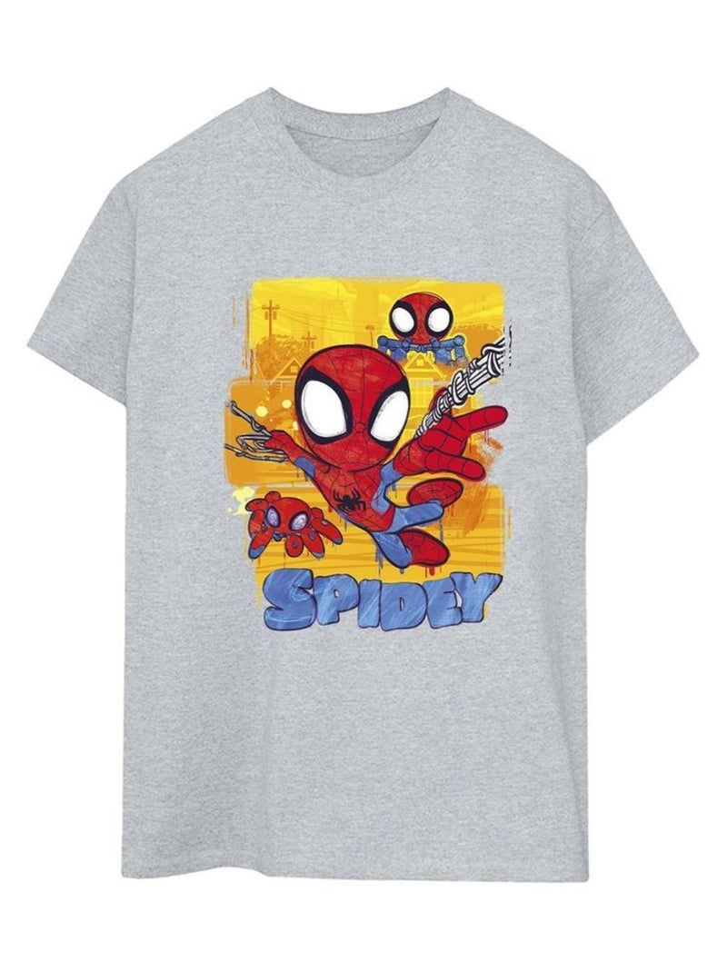 Marvel - T-shirt SPIDEY AND HIS AMAZING FRIENDS Gris chiné - Kiabi