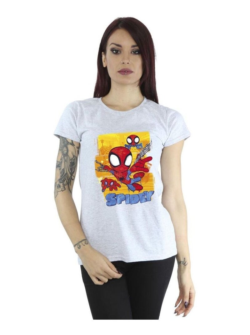 Marvel - T-shirt SPIDEY AND HIS AMAZING FRIENDS Gris chiné - Kiabi
