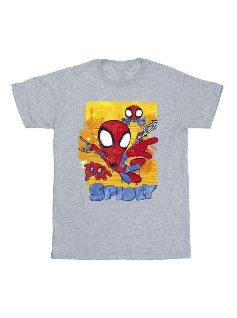 Marvel - T-shirt SPIDEY AND HIS AMAZING FRIENDS Gris chiné - Kiabi