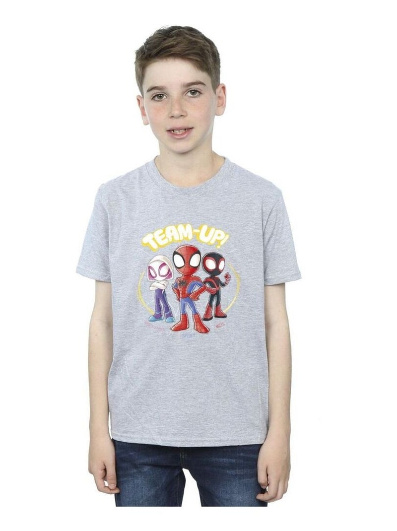 Marvel - T-shirt SPIDEY AND HIS AMAZING FRIENDS Gris chiné - Kiabi