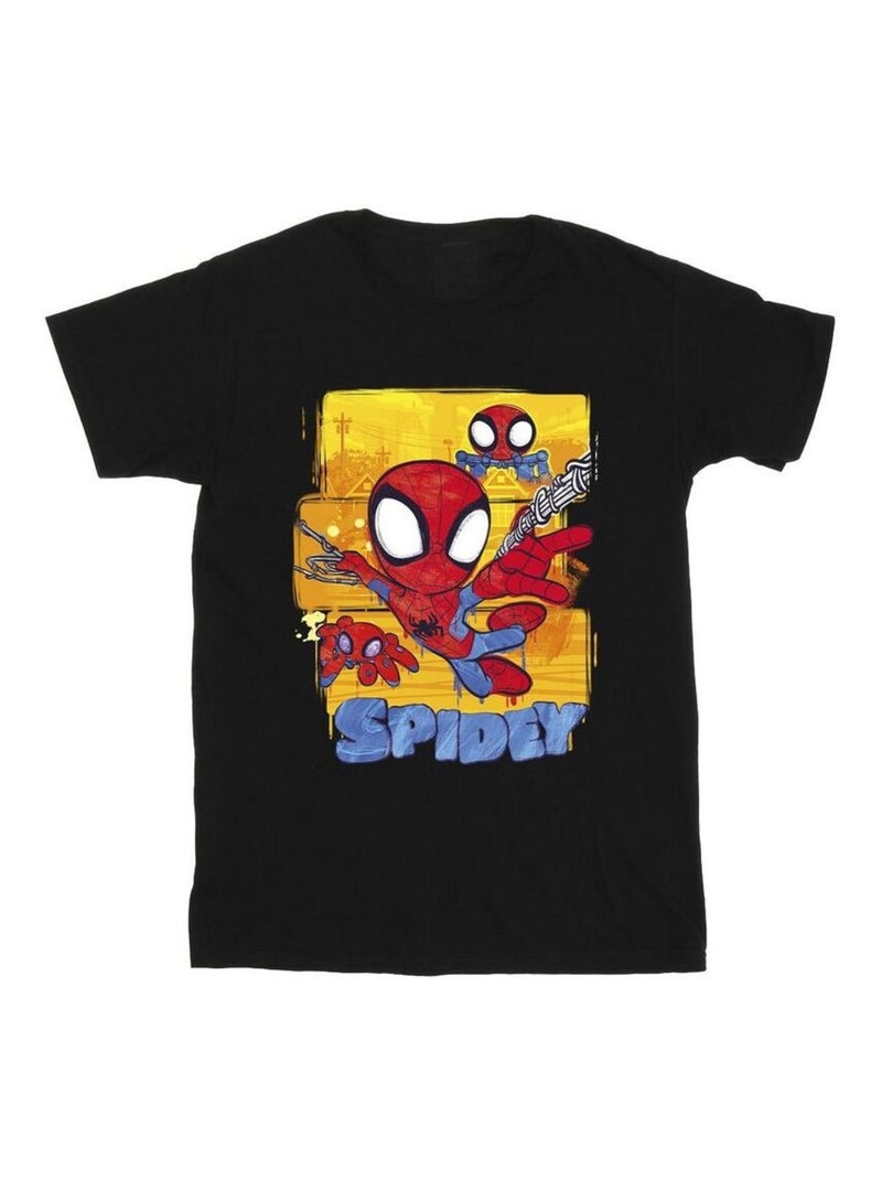 Marvel - T-shirt SPIDEY AND HIS AMAZING FRIENDS Noir - Kiabi