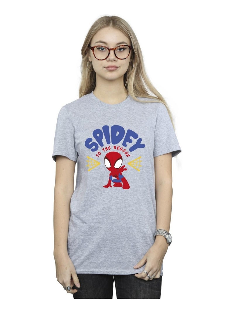 Marvel - T-shirt SPIDEY AND HIS AMAZING FRIENDS RESCUE Gris chiné - Kiabi