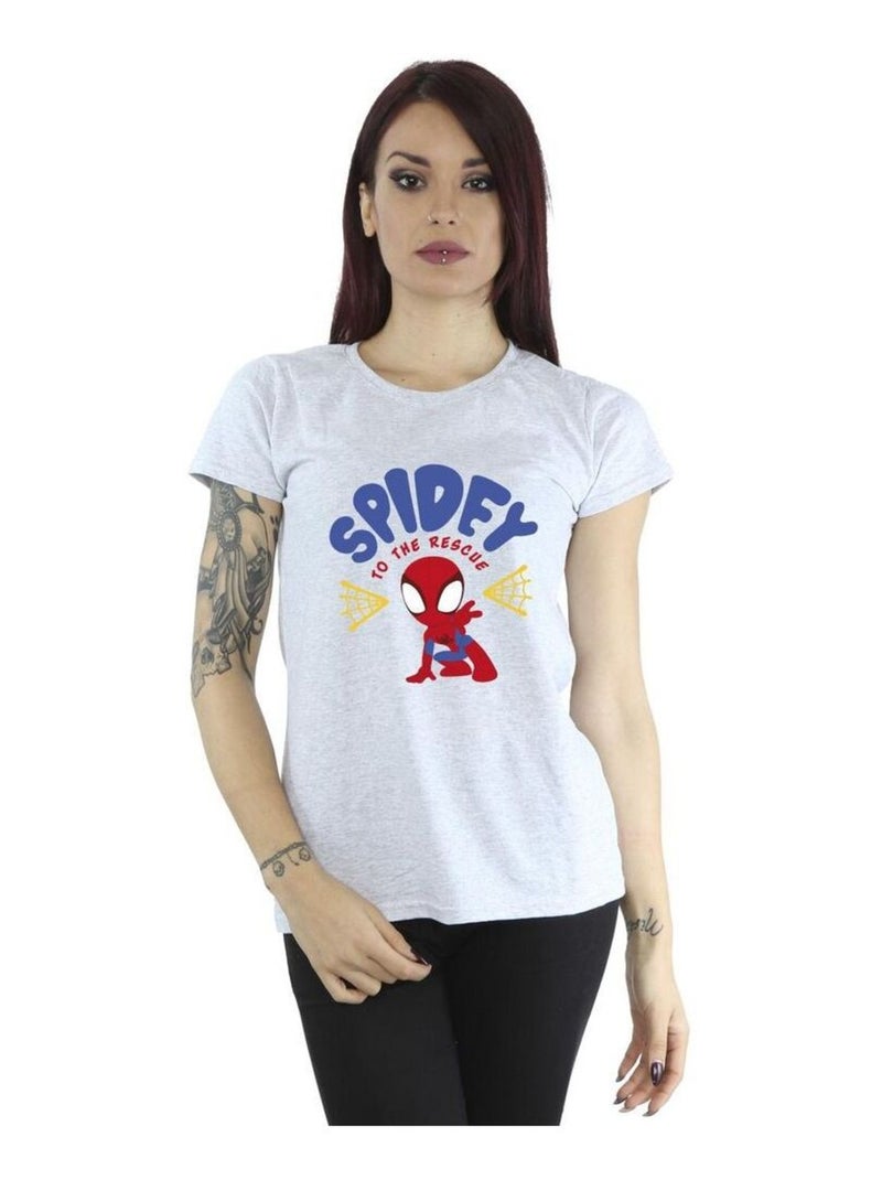 Marvel - T-shirt SPIDEY AND HIS AMAZING FRIENDS RESCUE Gris chiné - Kiabi