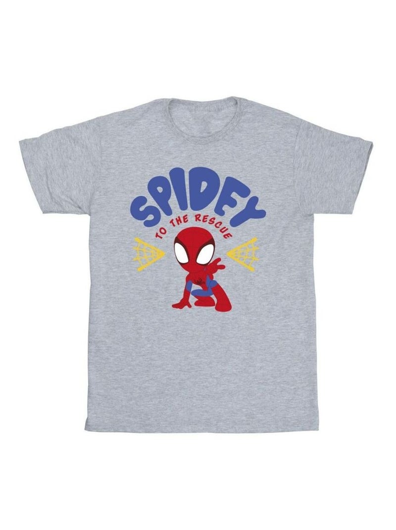 Marvel - T-shirt SPIDEY AND HIS AMAZING FRIENDS RESCUE Gris chiné - Kiabi