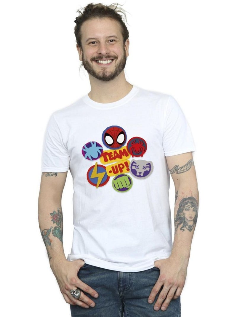 Marvel - T-shirt SPIDEY AND HIS AMAZING FRIENDS UP Blanc - Kiabi