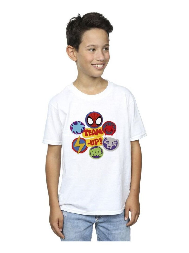 Marvel - T-shirt SPIDEY AND HIS AMAZING FRIENDS UP Blanc - Kiabi