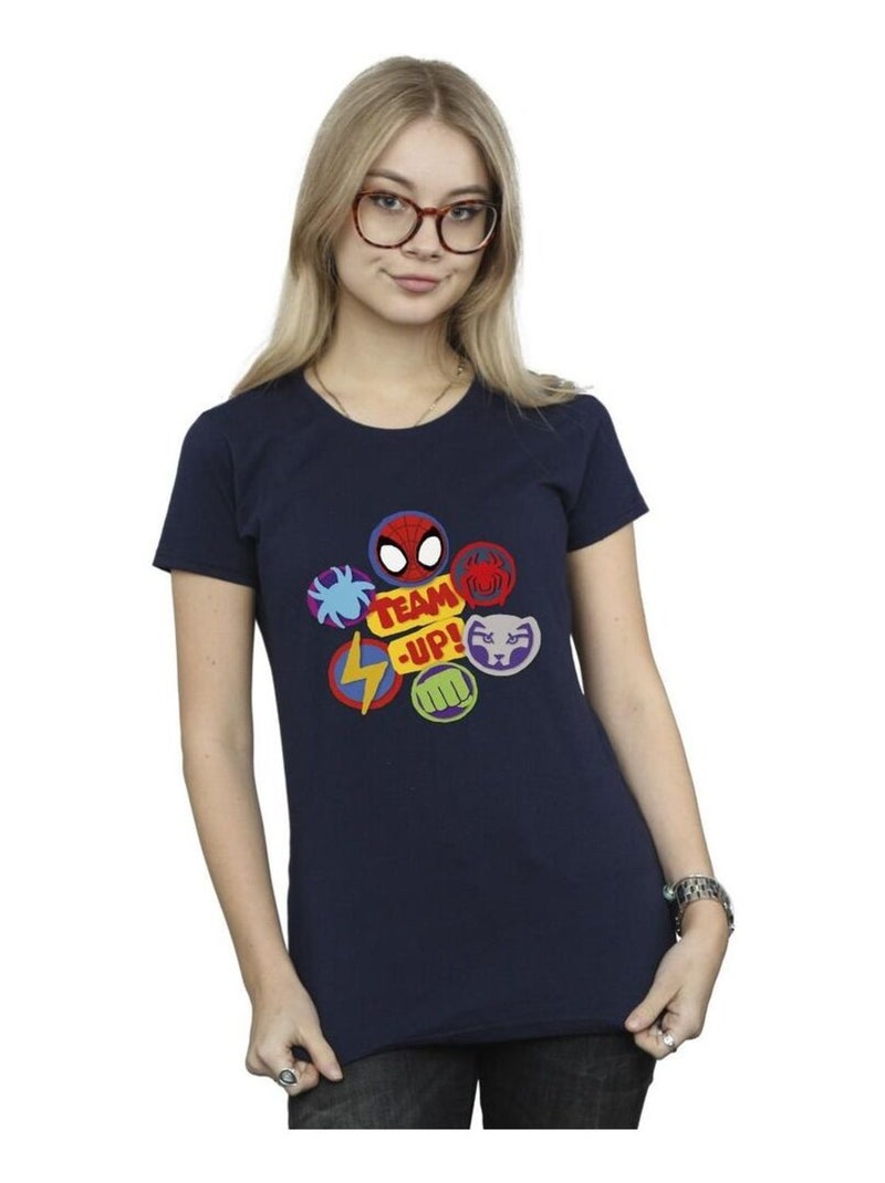 Marvel - T-shirt SPIDEY AND HIS AMAZING FRIENDS UP Bleu marine - Kiabi