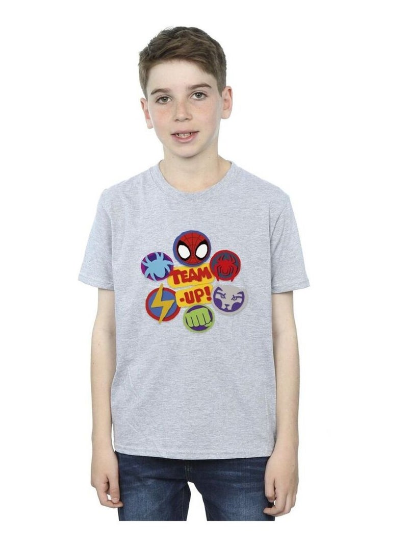 Marvel - T-shirt SPIDEY AND HIS AMAZING FRIENDS UP Gris chiné - Kiabi