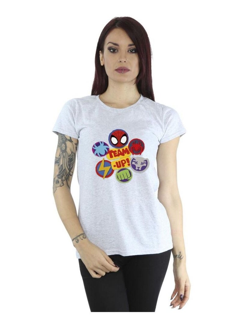 Marvel - T-shirt SPIDEY AND HIS AMAZING FRIENDS UP Gris chiné - Kiabi