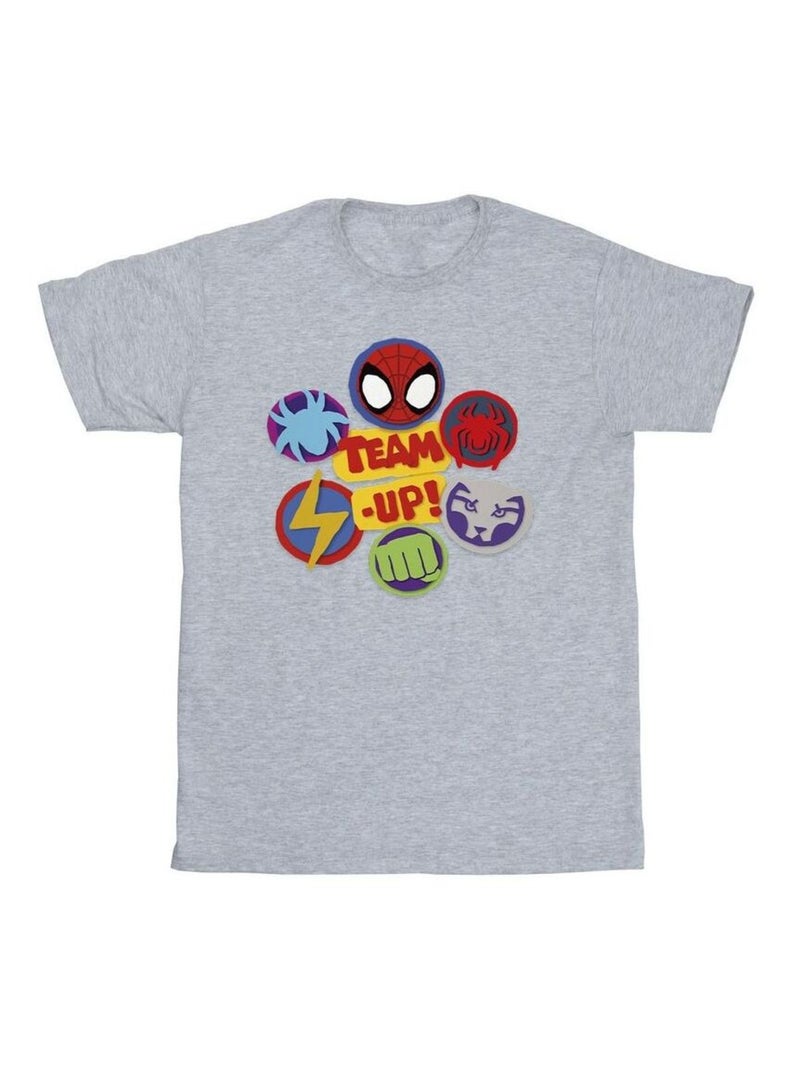 Marvel - T-shirt Spidey et ses amis extraordinaires UP Gris chiné - Kiabi
