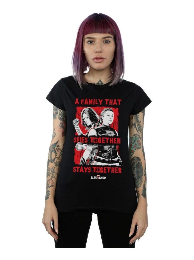 Marvel - T-shirt SPIES TOGETHER Noir - Kiabi
