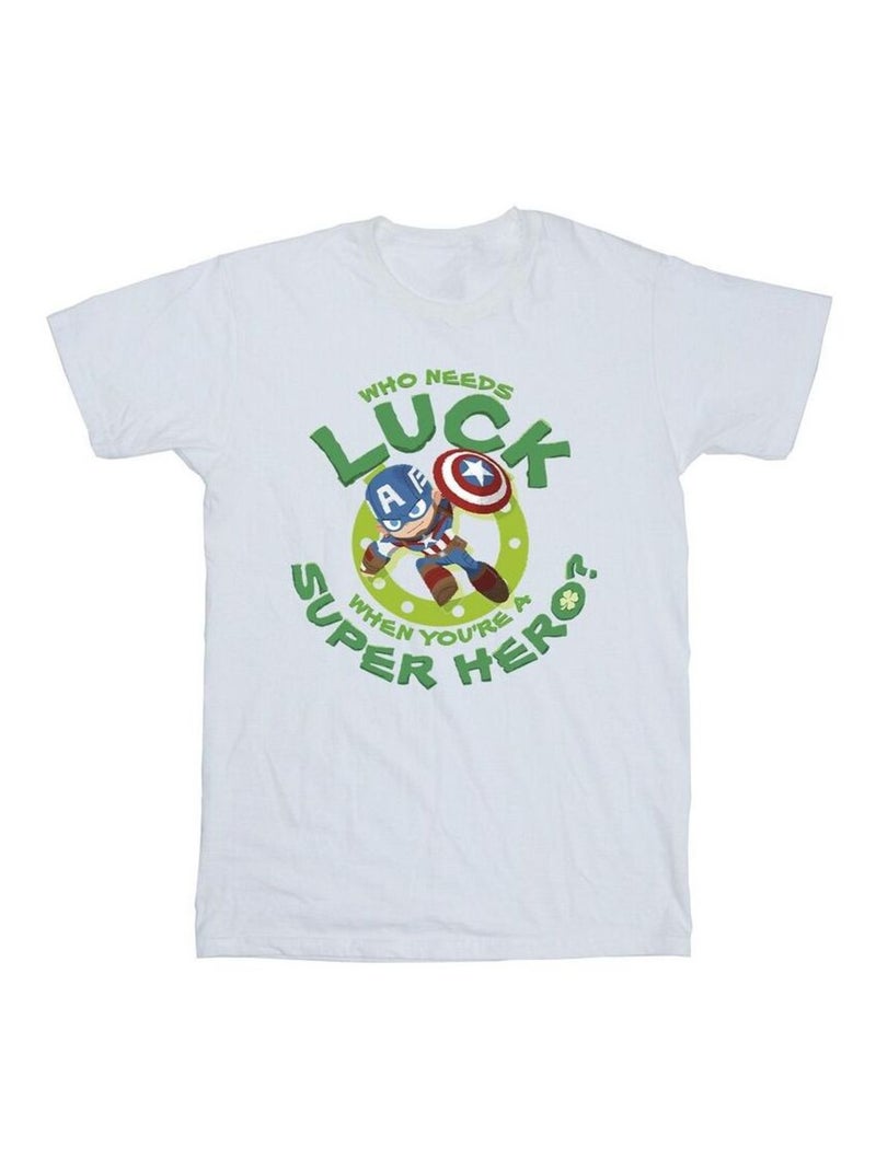 Marvel - T-shirt ST PATRICK'S DAY LUCK Blanc - Kiabi