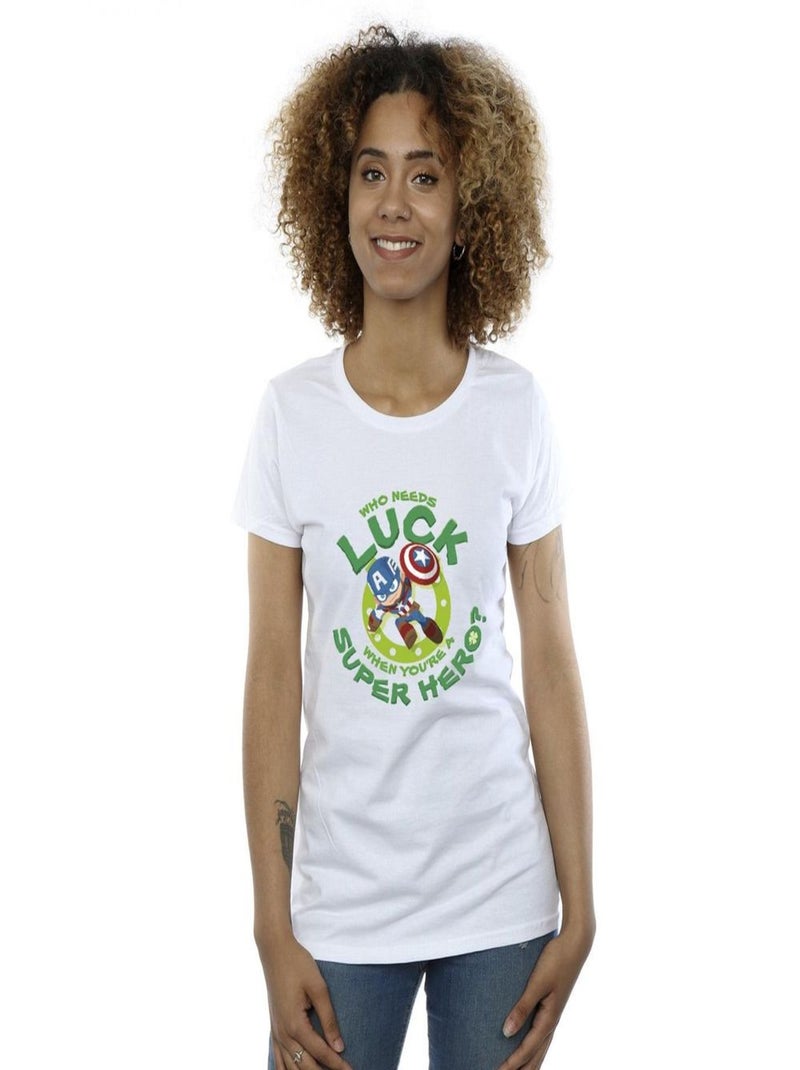 Marvel - T-shirt ST PATRICK'S DAY LUCK Blanc - Kiabi