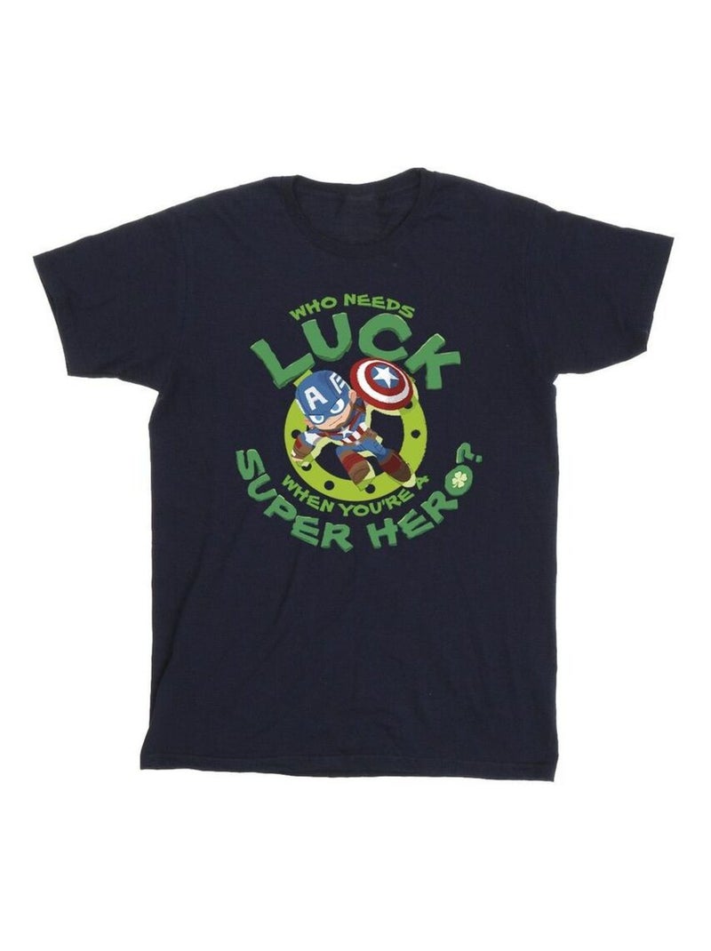 Marvel - T-shirt ST PATRICK'S DAY LUCK Bleu marine - Kiabi