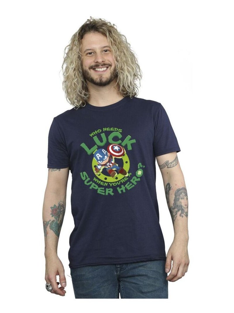 Marvel - T-shirt ST PATRICK'S DAY LUCK Bleu marine - Kiabi